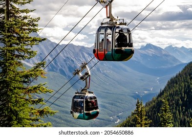 Sulphur Mountain Gondola cable car in Banff National Park in Canadian Rocky Mountains