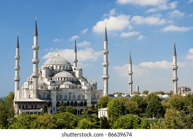 Sultan Ahmed Mosque Exterior In Istanbul Turkey