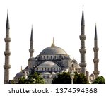 Sultanahmet camii or Sultan Ahmet camii (Blue Mosque, Istanbul - Turkey) isolated on white background