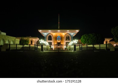 Sultan's Palace In Muscat At Night