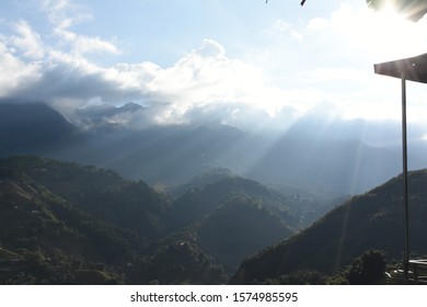 Sum Beam To Deep Valley With Blue Sky.