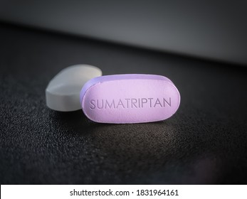 Sumatriptan Pill Tablet Used To Treat Migraine Headaches And Cluster Headaches