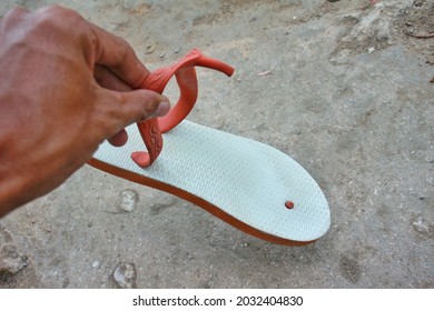 Sumenep Madura Indonesia 28 August 2021, Broken Flip Flops