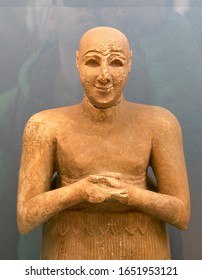 Sumerian Statue Of Lugal-Dalu (King Of Adab) In Istanbul Archaeology Museum, 2020.