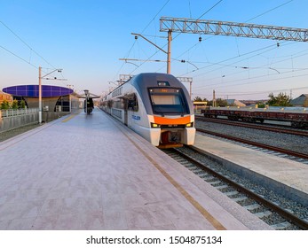 Sumgayit,Sumgayit/Azerbaijan - September 2019: Stadler  Rail Train