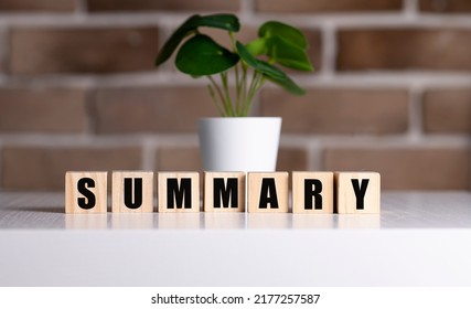 SUMMARY Word On Wooden Cubes, Summary Concept