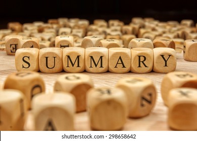 SUMMARY Word Written On Wood Block