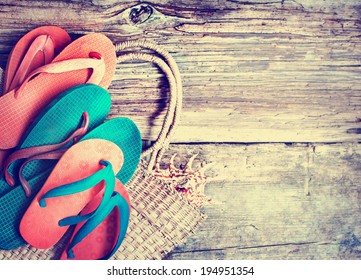 summer beach flip flops