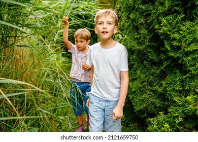 Summer Adventure Friendship Childhood Concept Two Stock Photo ...