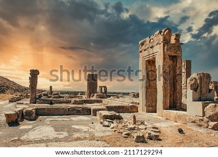 A summer afternoon in the stone remnants of Ancient Persepolis, Iran
