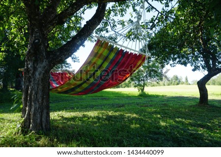 Empty textile hammock