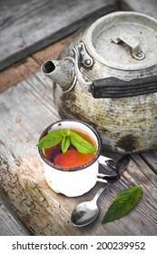 Summer Background With Herbal Tea