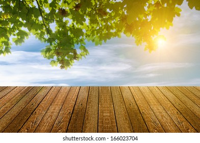 summer background with leafs plan 