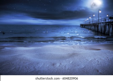 summer background of sand and night 