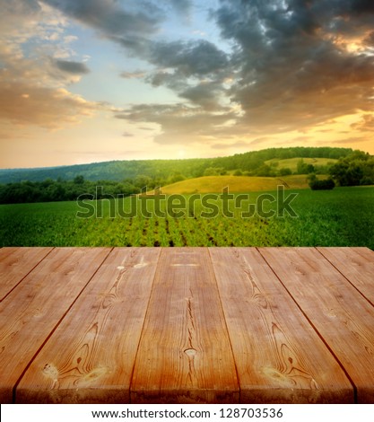 summer background with wooden planks