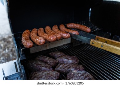 Summer BBQ coking chorizos and steak 