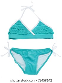 Summer Bikini Concept Teal Ruffle Bathing Stock Photo 72459142 ...