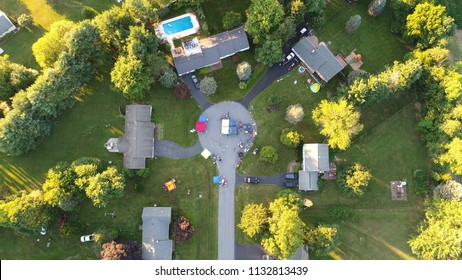 Summer Block Party From Above Aerial Photo