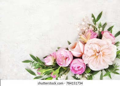 Summer blossoming delicate roses on blooming flowers festive background, pastel and soft bouquet floral card - Shutterstock ID 784151734