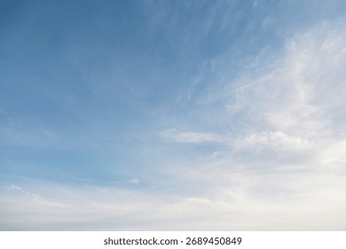 Summer blue sky cloud gradient light white background. Beauty clear cloudy in sunshine calm bright winter air bacground. Gloomy vivid cyan landscape in environment day horizon skyline view spring wind