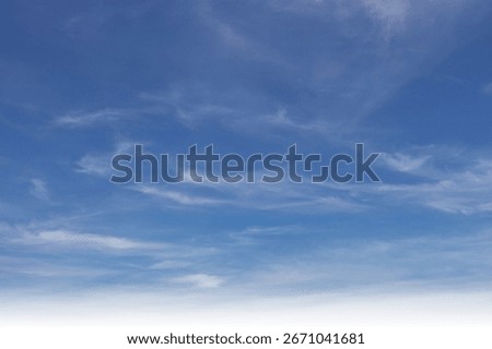 Summer blue sky cloud gradient light white background. Beauty clear cloudy in sunshine calm bright winter air bacground. Gloomy vivid cyan landscape in environment day horizon skyline view spring wind