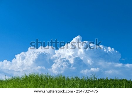 Summer blue sky and cumulonimbus clouds