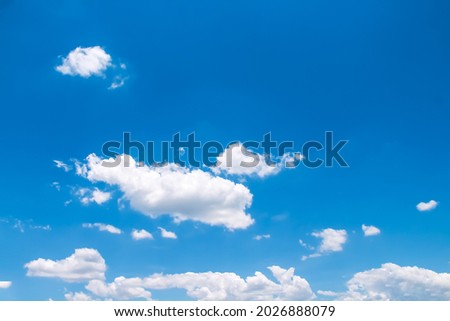 Summer bluesky background with natural white clouds and fresh breeze	
