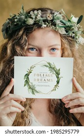 Summer Bride With A Card Mockup