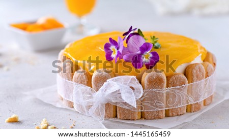 Similar – Image, Stock Photo Passion fruit and peach cake