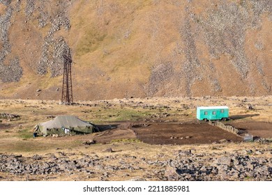 Summer Camp Of Shepherds (probably Yazidis) On Aragats Mount Slope, Armenia.