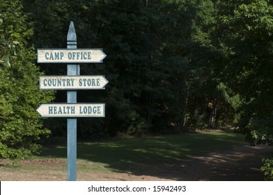 Summer Camp Sign Post Background