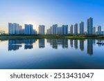 Summer of Cheongna International City and Cheongna Lake in Incheon City