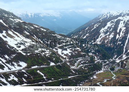 Similar – Image, Stock Photo Furka Pass, Swiss, road