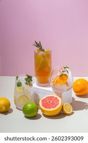 Summer cold cocktails and