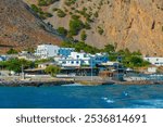 Summer day at a beach at Agia Roumeli at Greek island Crete.