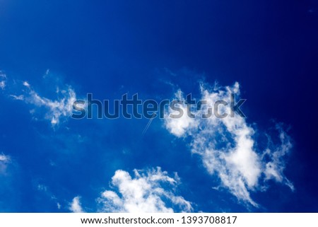 Summer deep blue sky with clouds high quality fifty megapixels.