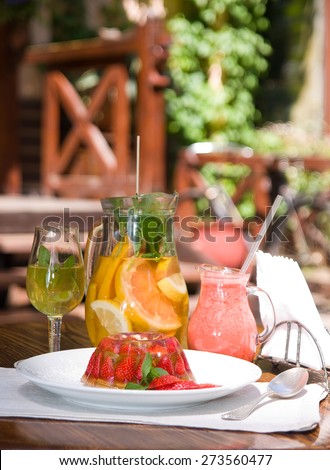 Similar – Infused fruit water cocktails and snacks bowls