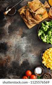 Summer Dinner With Grilled Chicken, Mac And Cheese And Broccoli