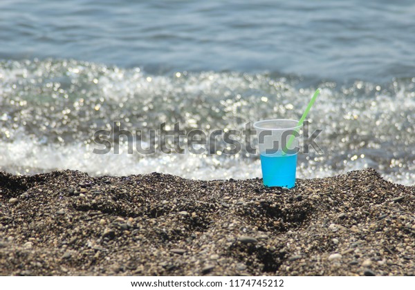 Summer Drink Beach Waves Water Cocktail Stock Photo Edit Now 1174745212