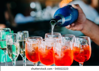 Summer drinks on a bar, wedding, party