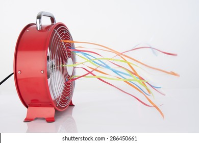 Summer Fan With Blowing Tassles On White