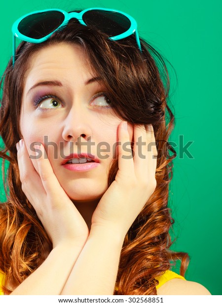 Summer Fashion Eyes Protection Concept Closeup Stock Photo Edit