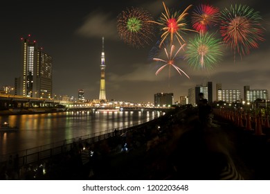 Summer firework festival in Tokyo,Japan ; 2018 July 29