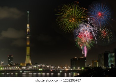 Summer firework festival in Tokyo,Japan ; 2018 July 29