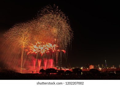 Summer firework festival in Tokyo,Japan ; 2018 July 21
