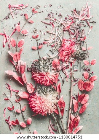 Image, Stock Photo Summer fruit and flowers