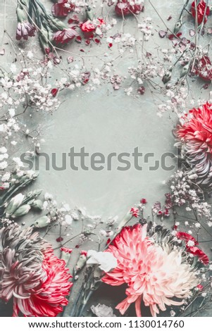 Summer Flowers Frame Background