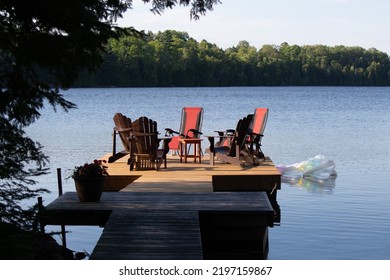 Summer Forest In Ontario, CAD. Beautiful Green Nature. Sunset, Spider Web, Trees, Plants, Beach, Leaves, Lake With A Dock, Street, Abandoned House, River, Lily Pads, Fishing, Relaxing Summer With 