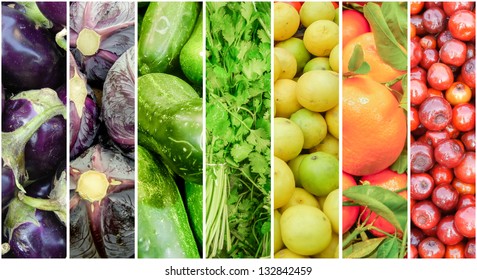 Summer Fruits And Vegetable Rainbow