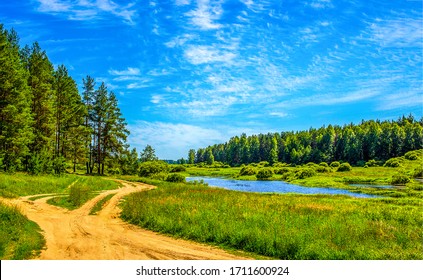 Summer green countryside nature landscape - Shutterstock ID 1711600924